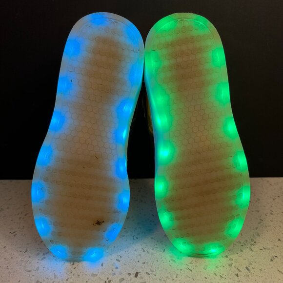 GOLD Rechargeable Solid or Flashing Light Up Shoes - Many options and Colors - Picture 8 of 16